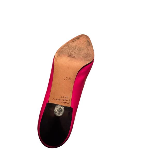 Isaac Mizrahi Barbie pink kitten heel with micro bow detail 5.5 Leather sole - Picture 5 of 7